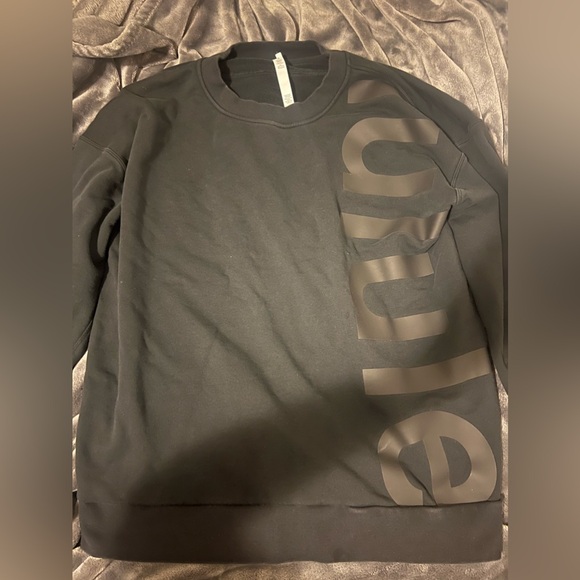 Lululemon Perfectly Oversized Crew *Logo Black Crewneck Sweater - Picture 4 of 6